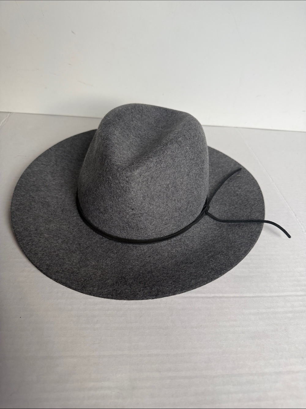 100% WoolGrey Fedora Hat with Thin Band